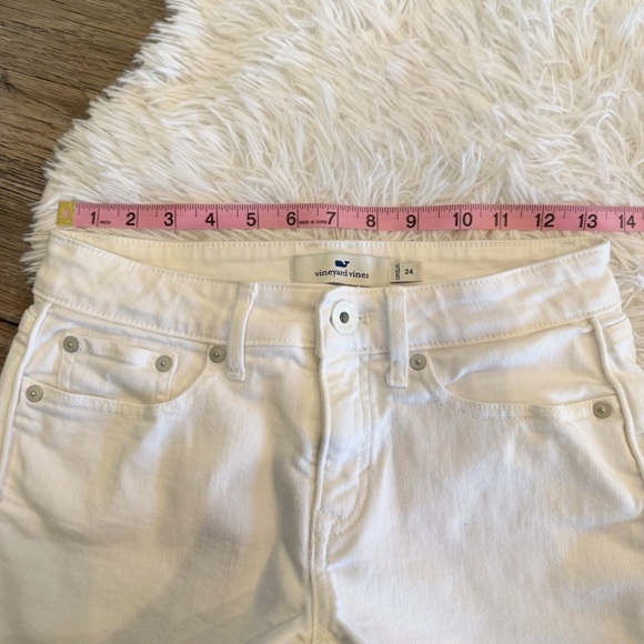 Vineyard Vines White Cutoff Denim Shorts 24 Frayed Hem Spring Summer - Picture 3 of 8